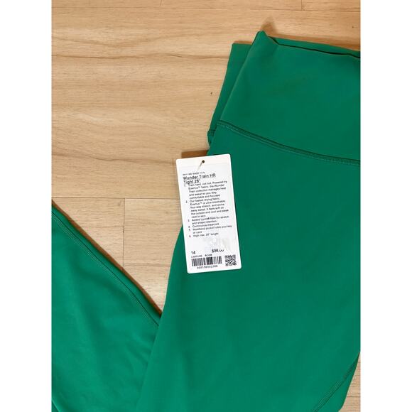 NWT Lululemon Wunder Train HR Tight 28" Size 14 Raceway Green $98 MSRP - Picture 2 of 4